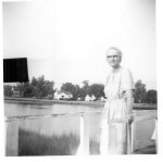 Mom on dock in front of 521 Riverside Drive Portsmouth, VA