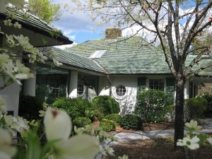 A corner of Reynolda House in Spring