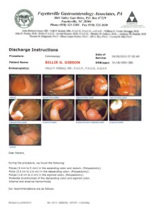 Bill's colonoscopy results...